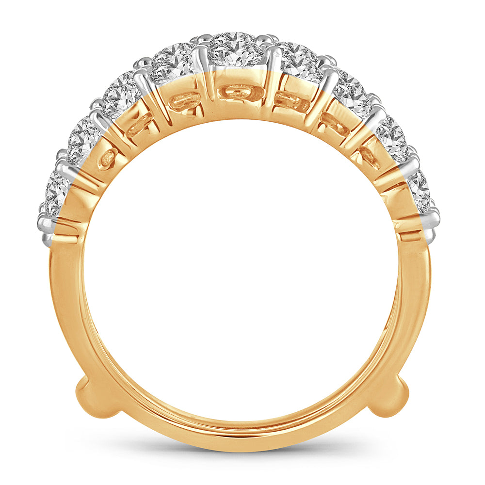 14K Yellow Gold 2CT Lab Diamond Ring Guard Enhancer