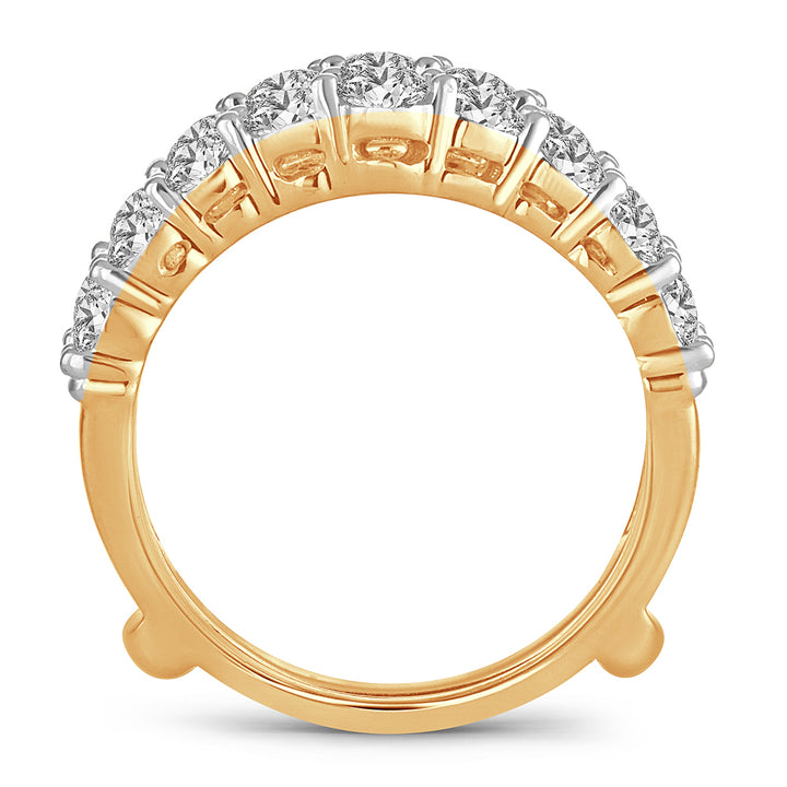 14K Yellow Gold 2CT Lab Diamond Ring Guard Enhancer