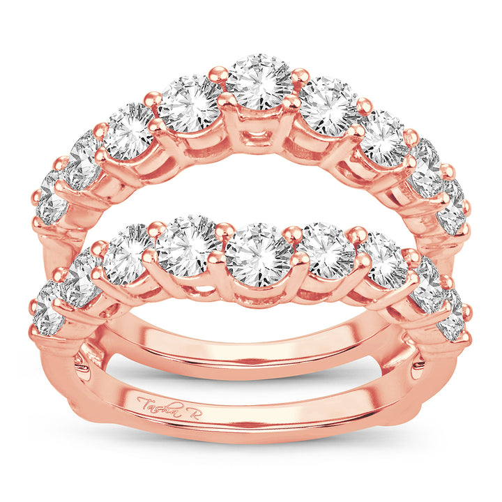 14k Rose Gold Lab Diamond Ring Guard Enhancer 2CT