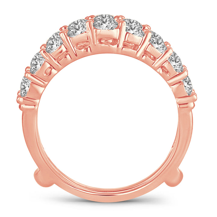 14k Rose Gold Lab Diamond Ring Guard Enhancer 2CT
