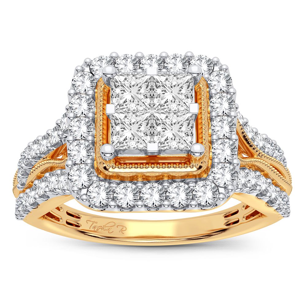 14K Yellow Gold Lab Grown 1CT Diamond Engagement Ring