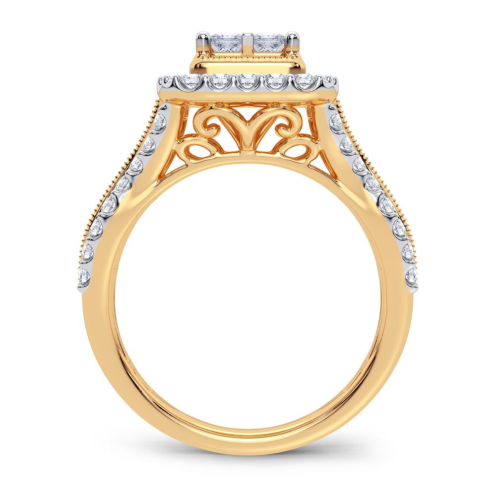 14K Yellow Gold Lab Grown 1CT Diamond Engagement Ring