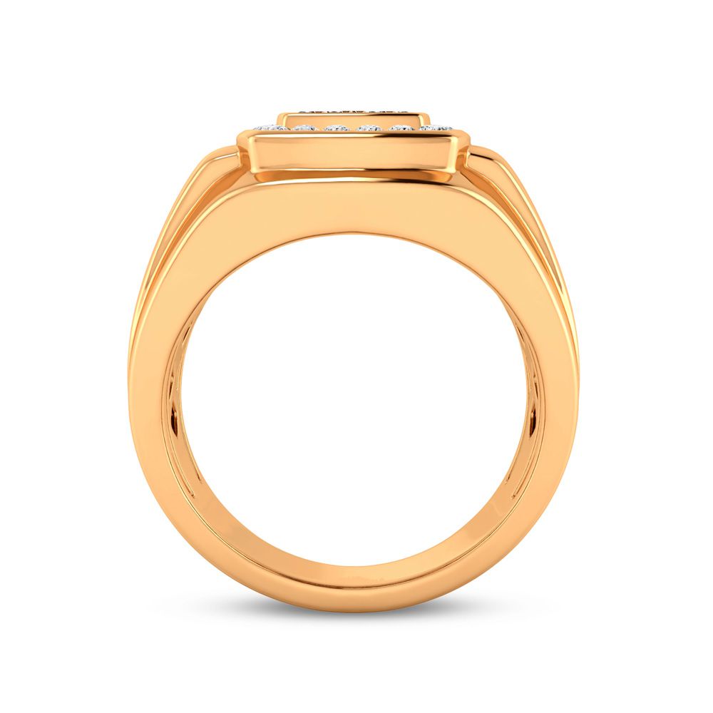 14K Yellow Gold Lab Diamond Mens Statement Ring