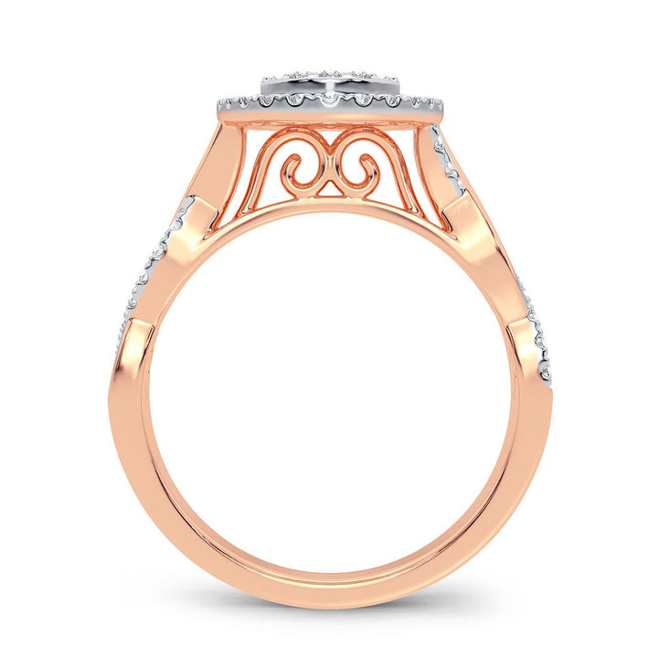 Romantic 14k Rose Gold Lab Diamond Engagement Ring (0.40CT)