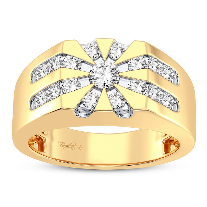 10K Yellow Gold Mens Lab-Created 1CT Diamond Band