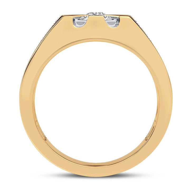 10K Yellow Gold Mens Lab-Created 1CT Diamond Band