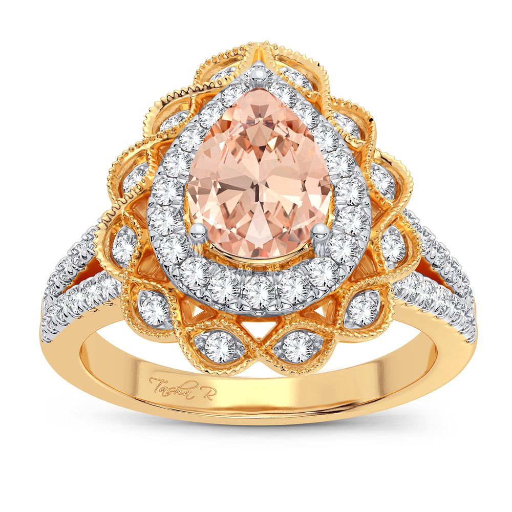 14K 0.40CT Diamond Morganite Ring