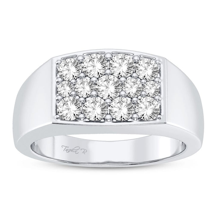 Refined 14K White Gold Mens Certified Lab Diamond Ring