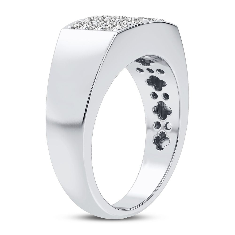 Refined 14K White Gold Mens Certified Lab Diamond Ring