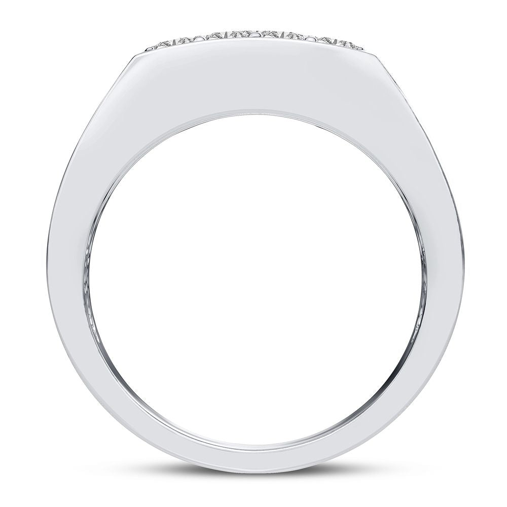 Refined 14K White Gold Mens Certified Lab Diamond Ring