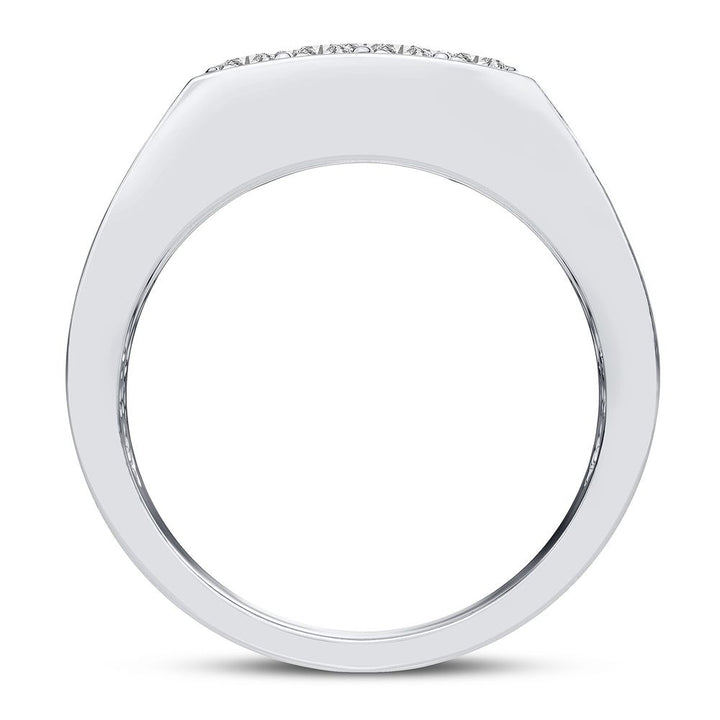 Refined 14K White Gold Mens Certified Lab Diamond Ring