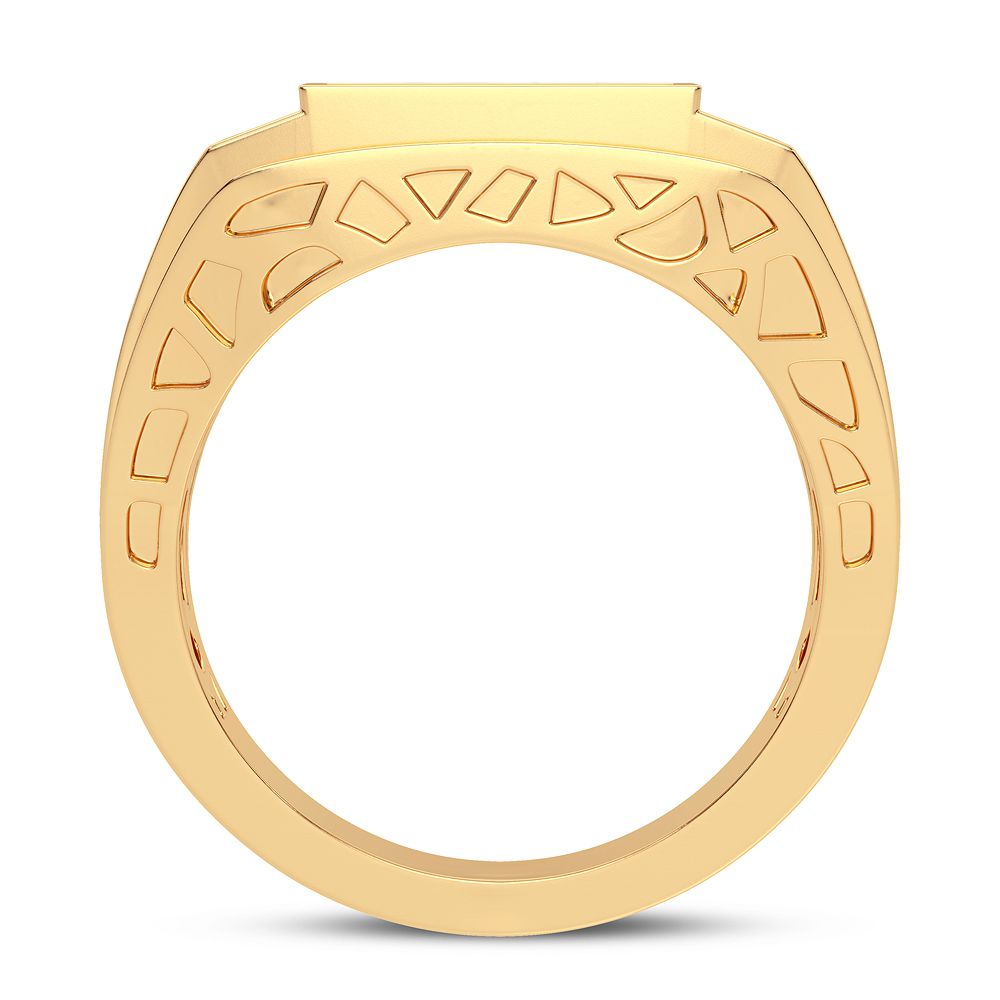 14K Yellow Gold Mens Lab Diamond Statement Ring