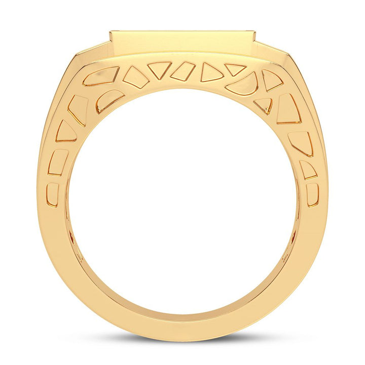 14K Yellow Gold Mens Lab Diamond Statement Ring