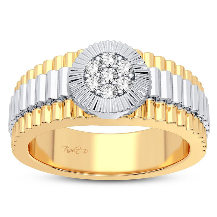Modern 14K White Gold Mens Lab Diamond Ring