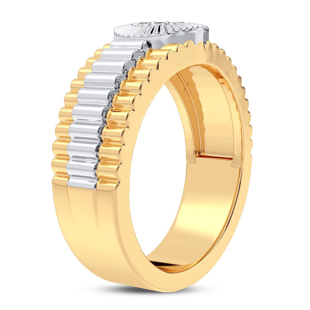 Modern 14K White Gold Mens Lab Diamond Ring