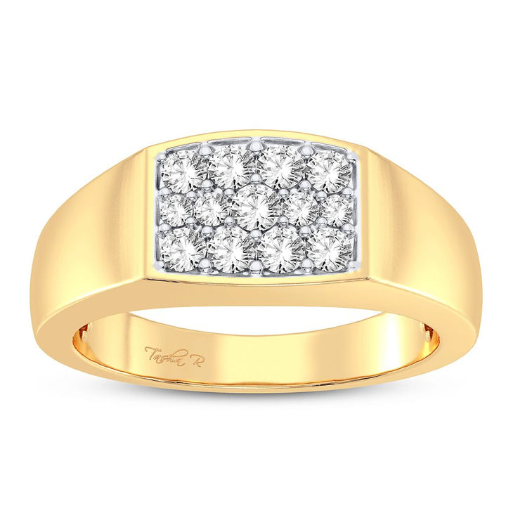 14K Yellow Gold Mens Lab Diamond Statement Ring (0.50CT)