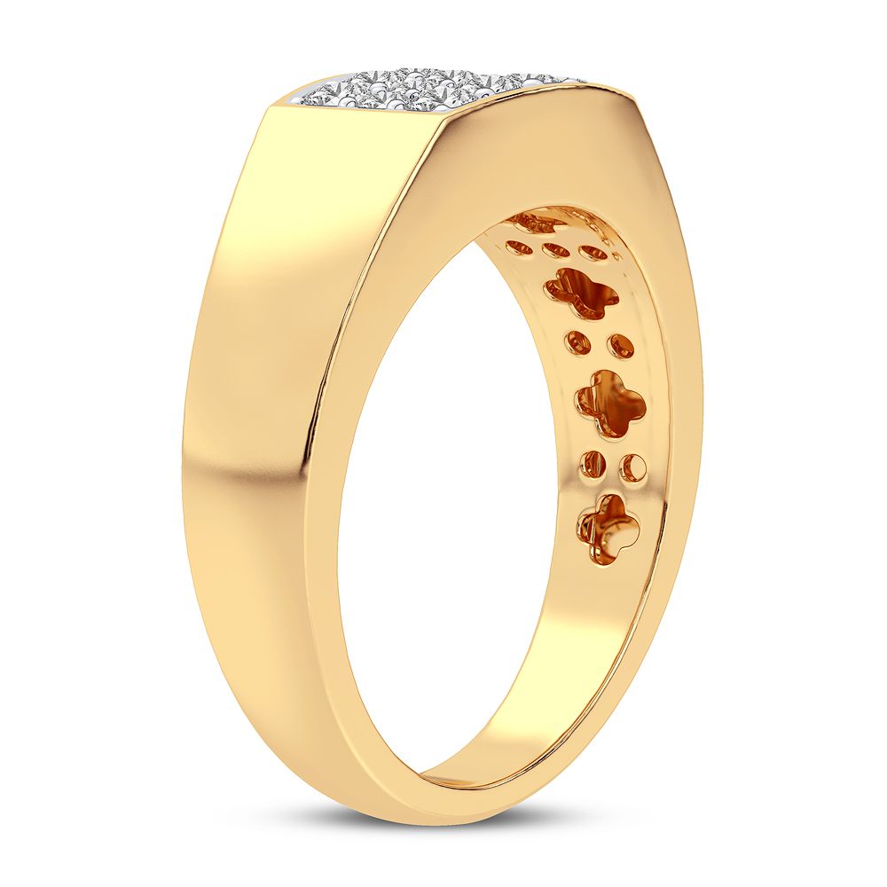 14K Yellow Gold Mens Lab Diamond Statement Ring (0.50CT)