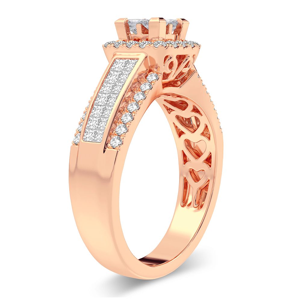 Romantic 14k Rose Gold Lab Diamond Engagement Ring (0.93CT)