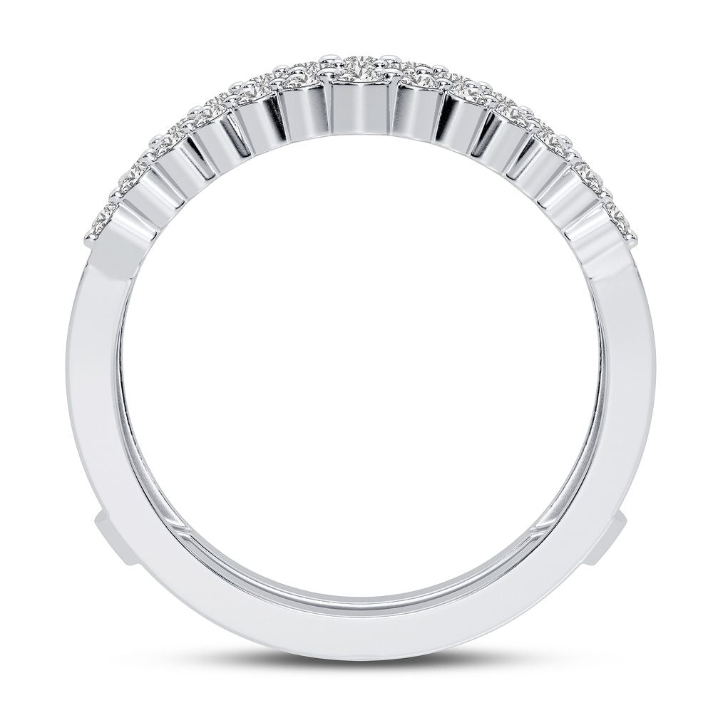 14K White Gold Lab Diamond Ring Guard Enhancer