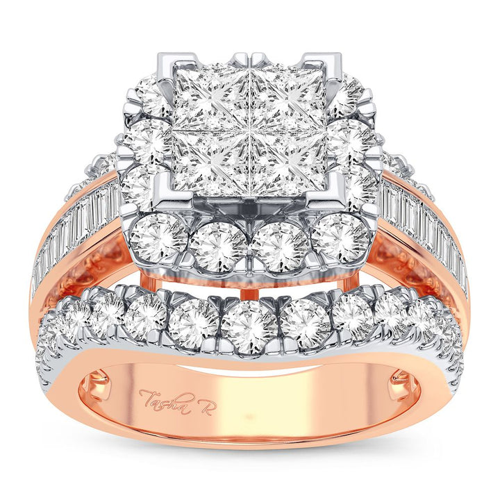 Romantic 14k Rose Gold 1.95CT Lab Diamond Engagement Ring
