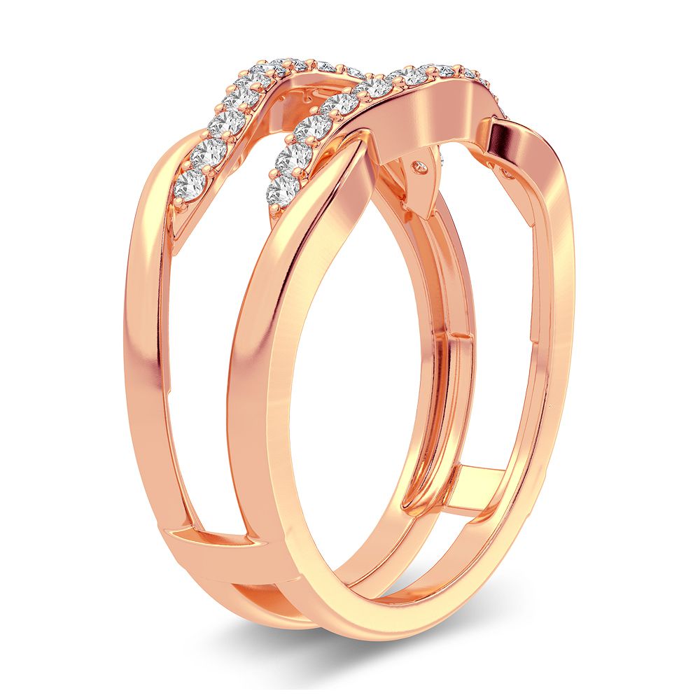 14K Rose Gold Lab Diamond Ring Guard Enhancer
