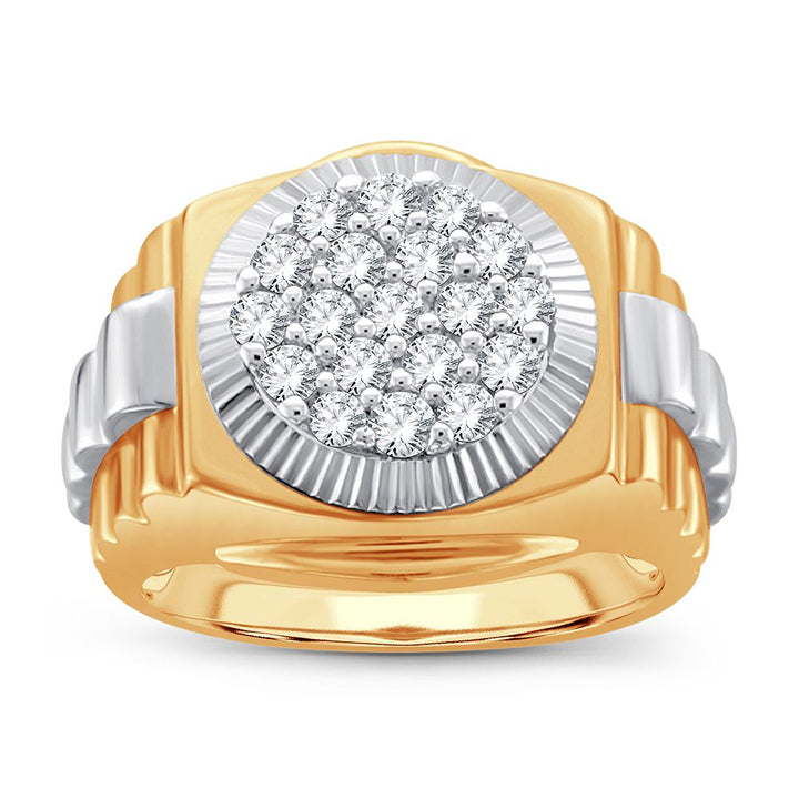 14K Yellow Gold Mens Lab Diamond Statement Ring (0.50CT)