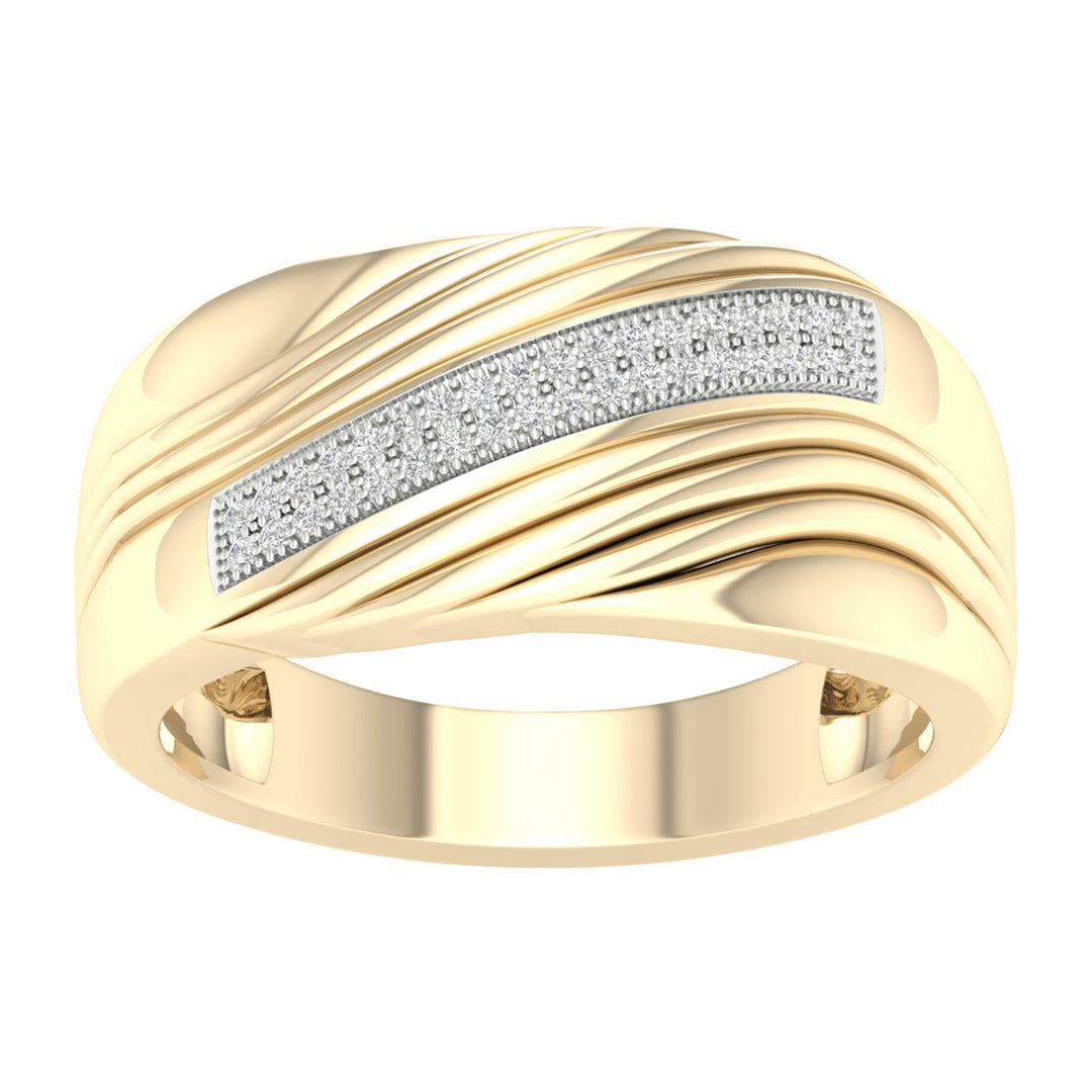 10K 0.10ct Diamond Mens Band