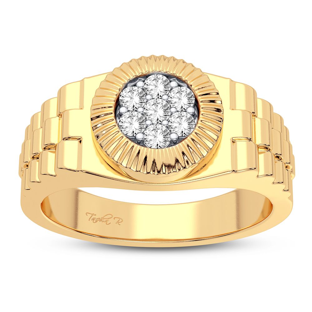 Modern 10K White Gold 0.25CT Lab Diamond Mens Ring