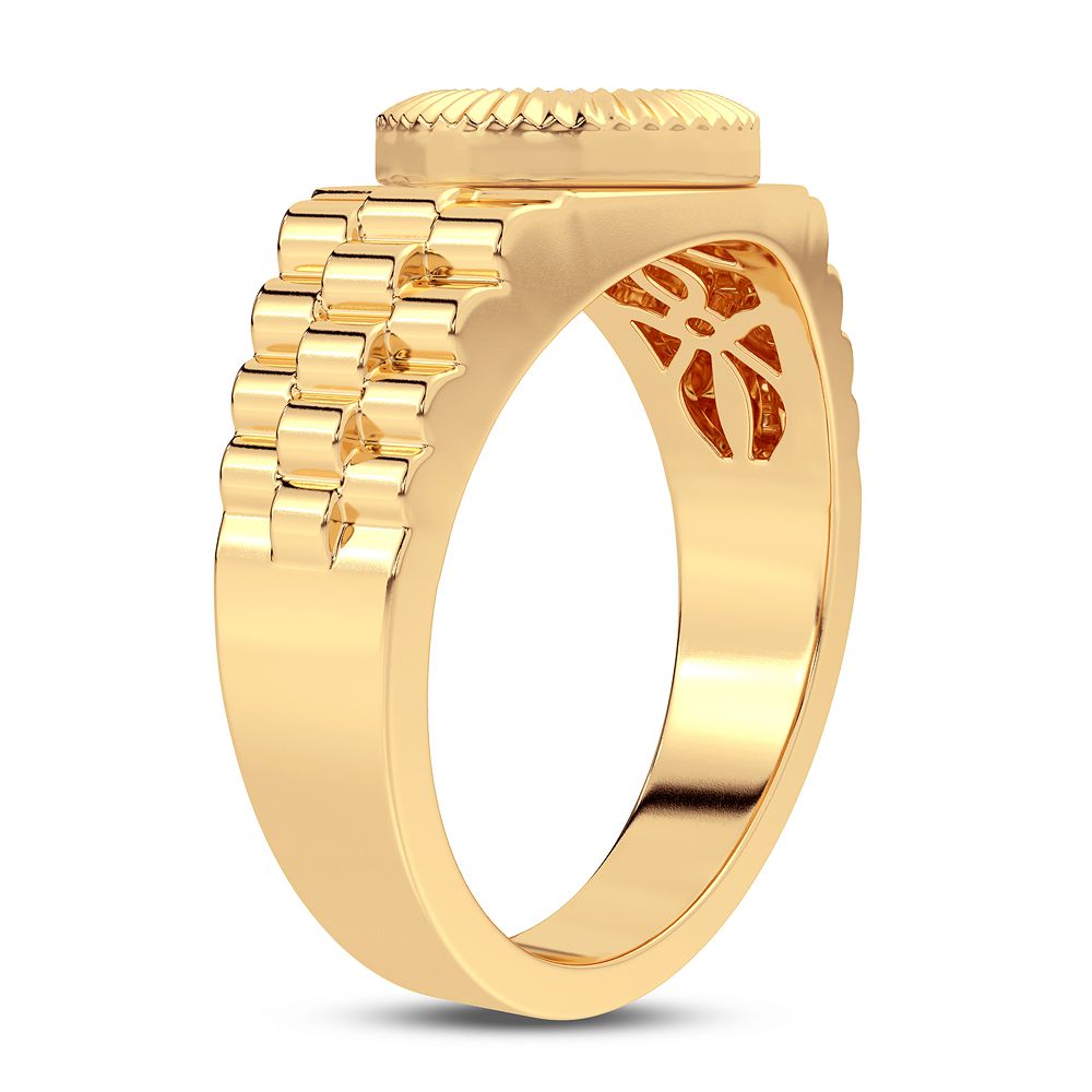 Modern 10K White Gold 0.25CT Lab Diamond Mens Ring