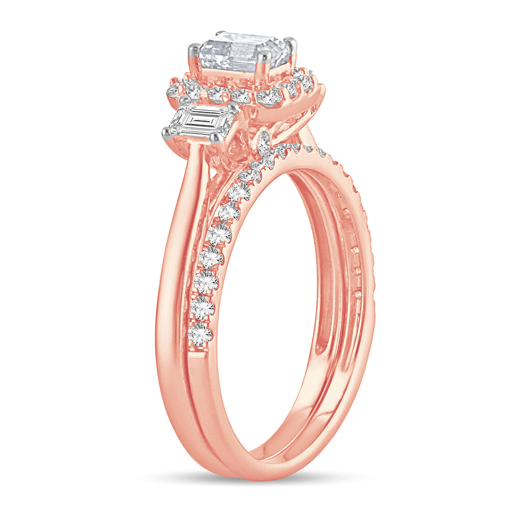 Romantic 14k Rose Gold Lab Diamond Engagement Ring 1.20CT