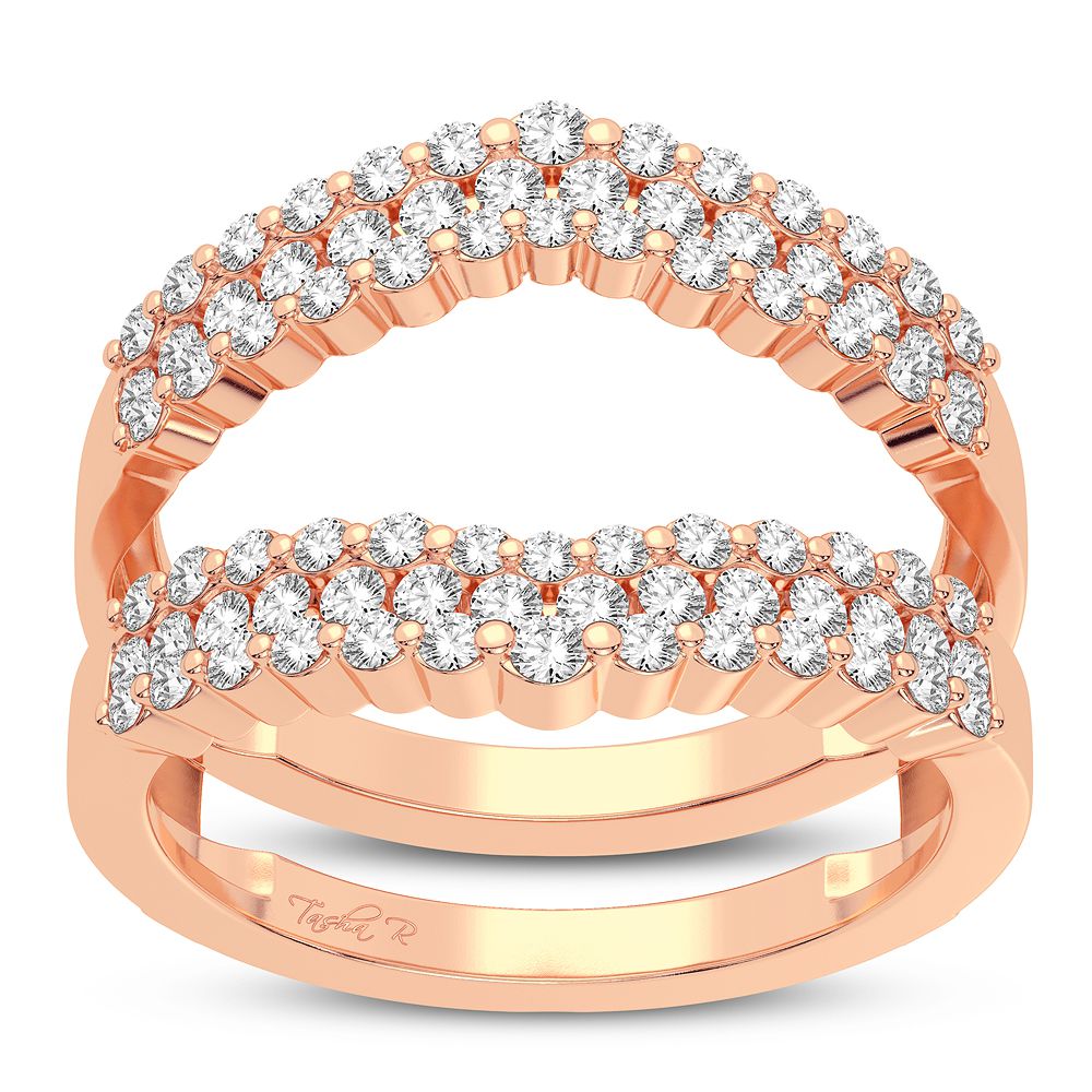 14k Rose Gold 1CT Lab Diamond Womens Ring Guard Enhancer