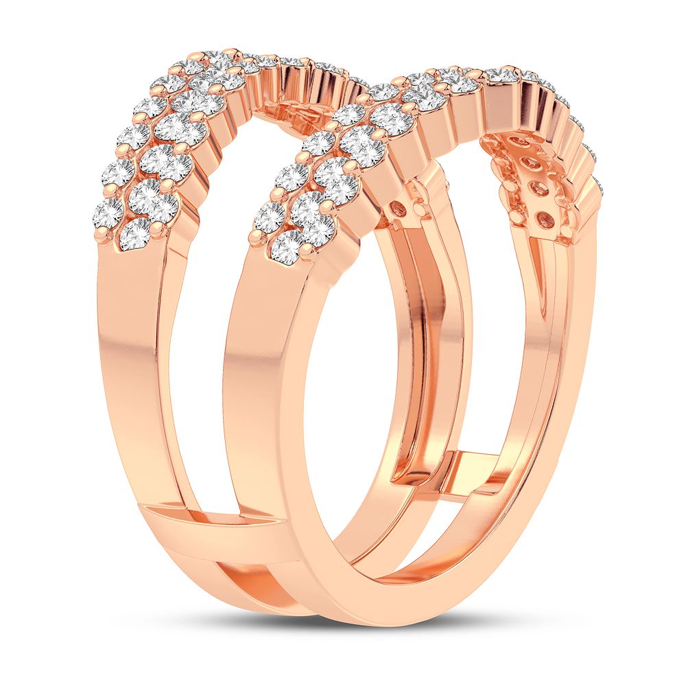 14k Rose Gold 1CT Lab Diamond Womens Ring Guard Enhancer