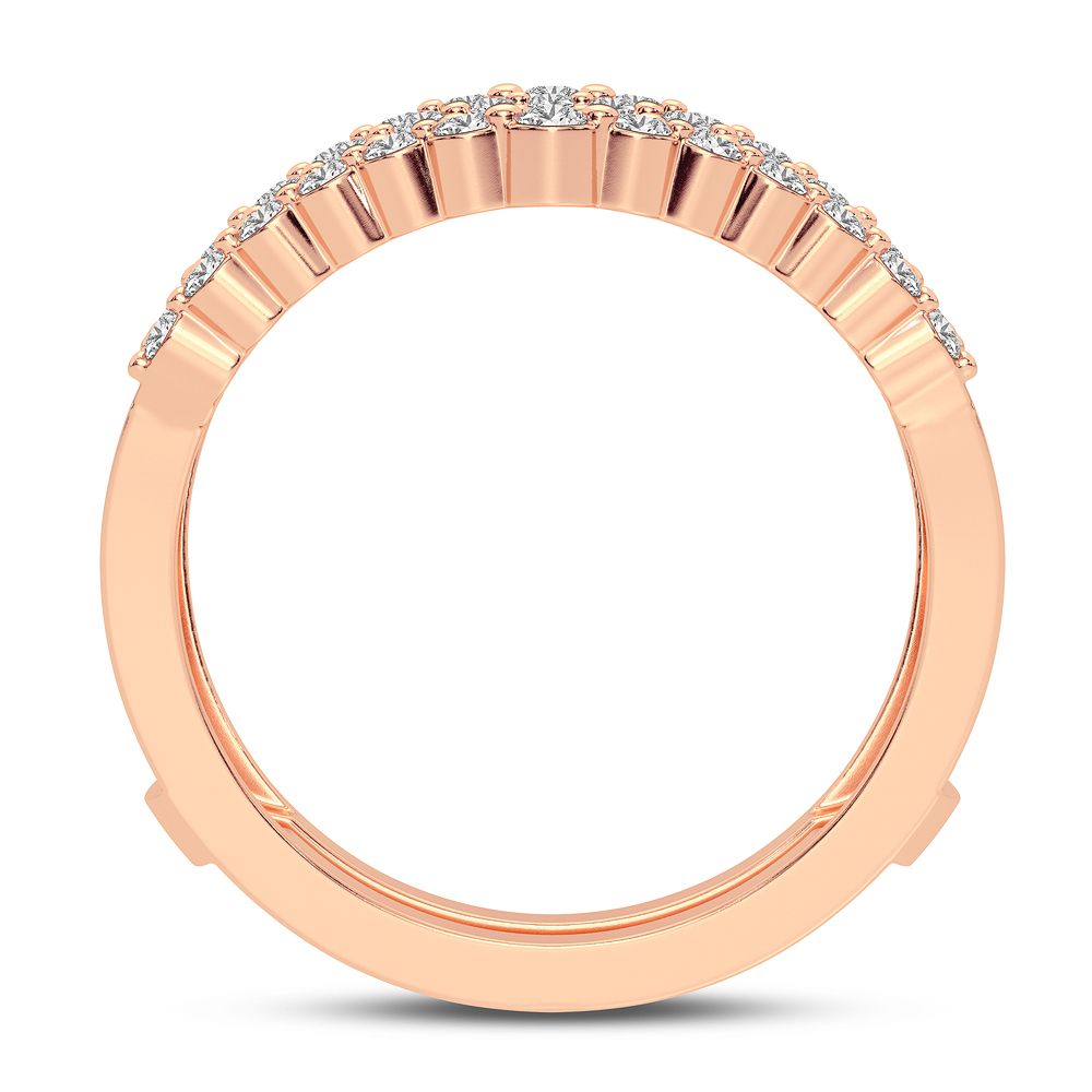 14k Rose Gold 1CT Lab Diamond Womens Ring Guard Enhancer