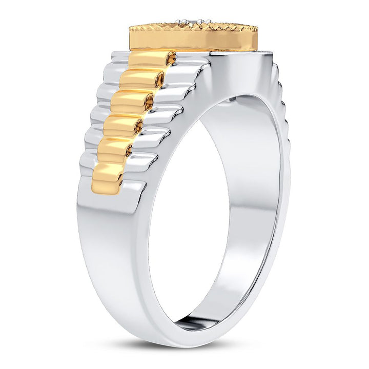 14K White Gold 0.50CT Lab Diamond Mens Modern Ring