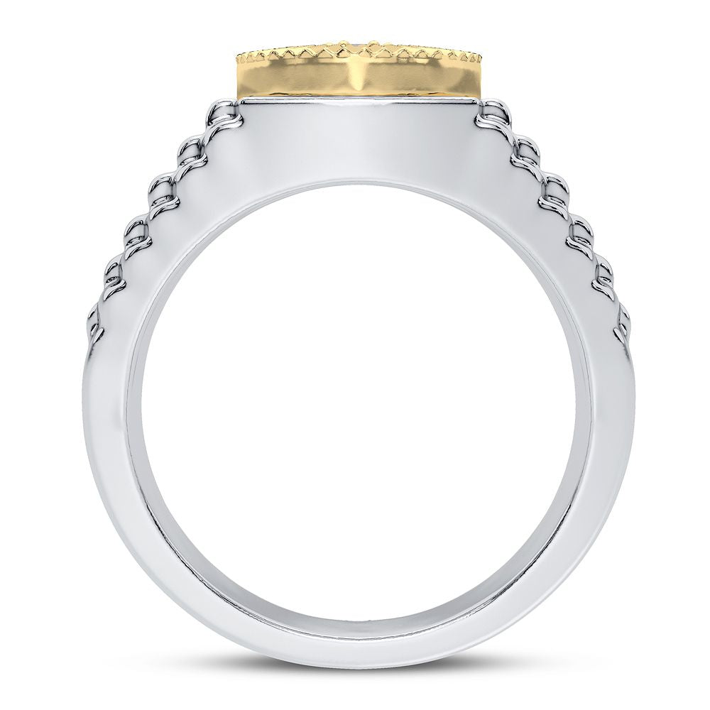 14K White Gold 0.50CT Lab Diamond Mens Modern Ring