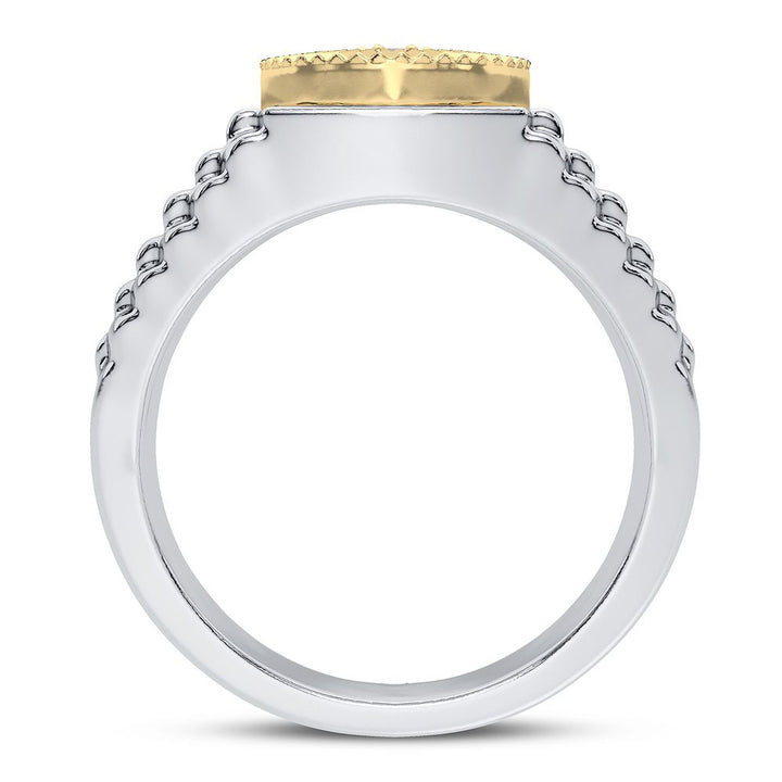 14K White Gold 0.50CT Lab Diamond Mens Modern Ring