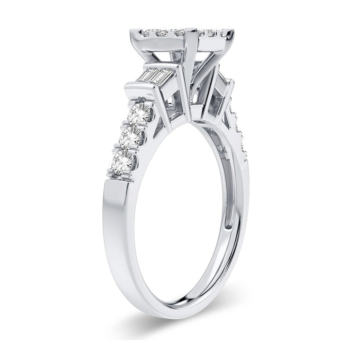 Timeless 10k White Gold Lab Diamond Engagement Ring (0.78CT)