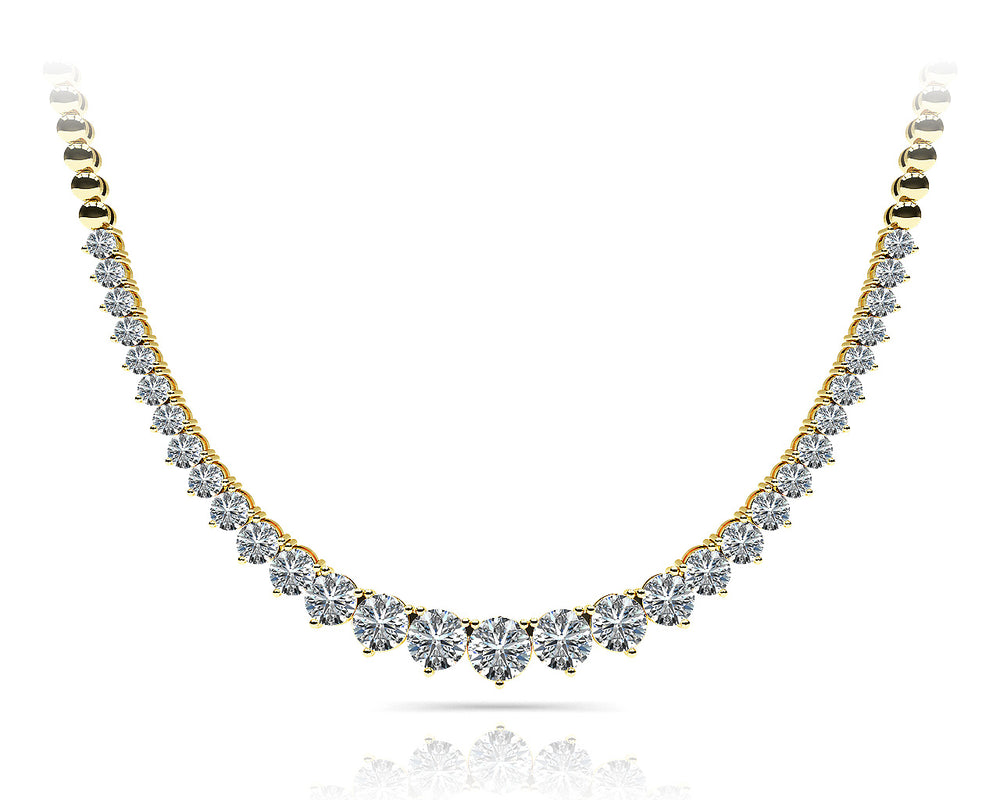 14K Yellow Gold Round Diamond Fashion Necklace