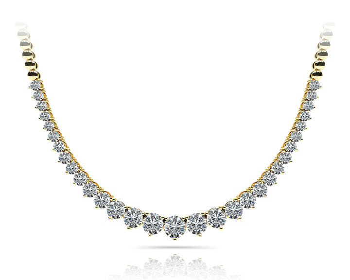 14K Yellow Gold Round Diamond Fashion Necklace