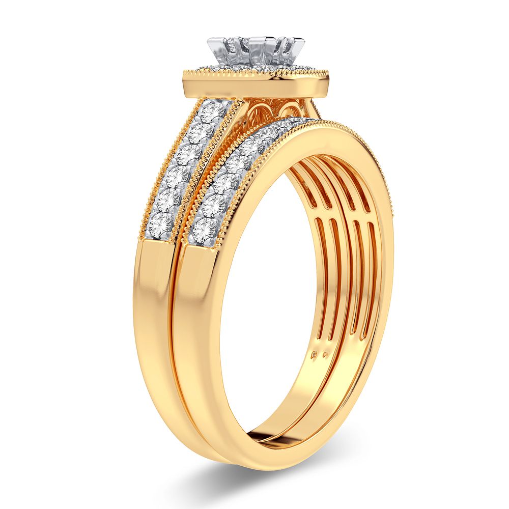 10K Yellow Gold Lab Diamond Bridal Ring - 0.50CT Treasure