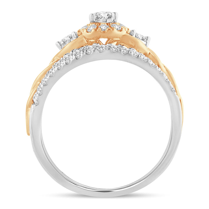 14k Yellow Gold 1.01CT Lab Diamond Womens Engagement Ring