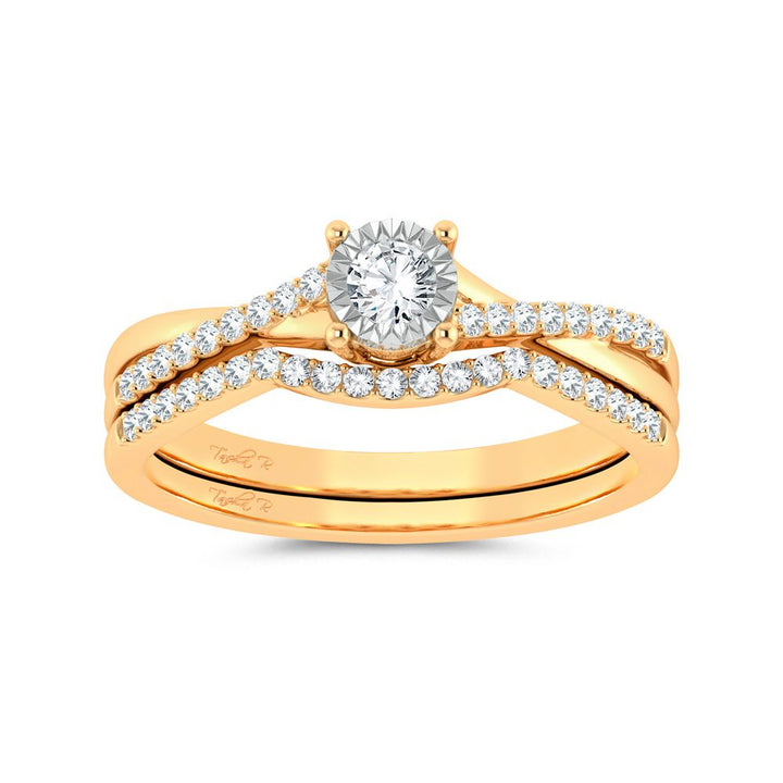 10k Yellow Gold 0.25ct Lab Diamond Womens Bridal Ring