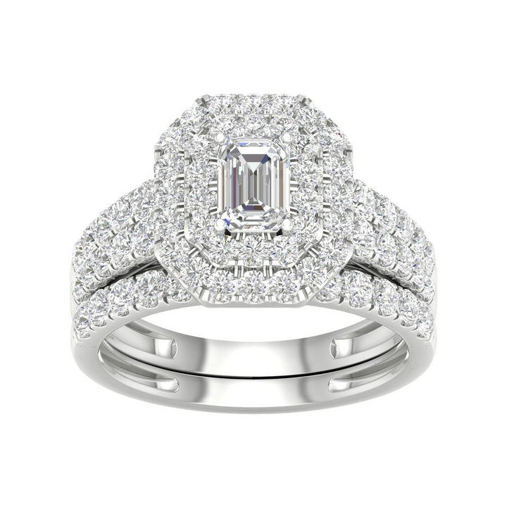 Elegant 14k White Gold 1.50ct Lab Diamond Bridal Ring