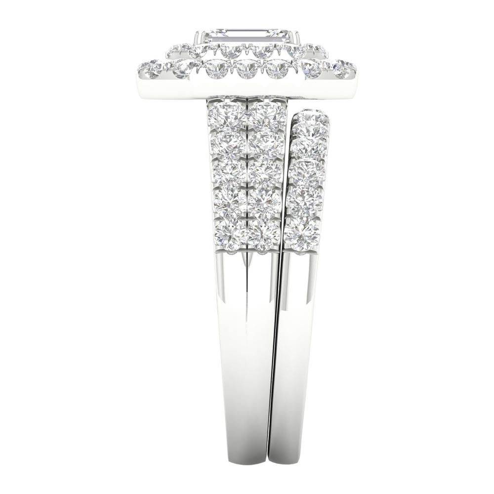 Elegant 14k White Gold 1.50ct Lab Diamond Bridal Ring