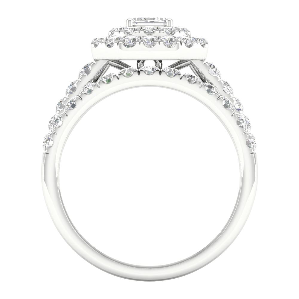 Elegant 14k White Gold 1.50ct Lab Diamond Bridal Ring