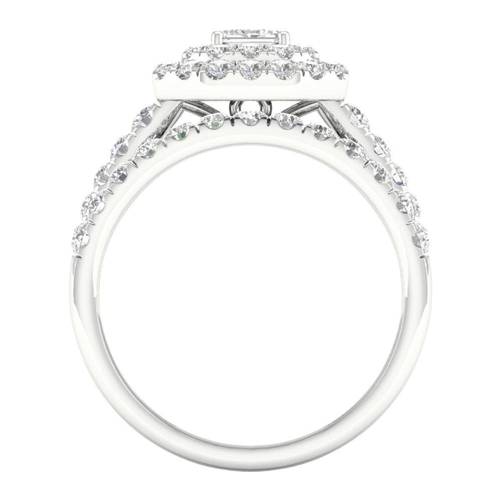 Elegant 14k White Gold 1.50ct Lab Diamond Bridal Ring