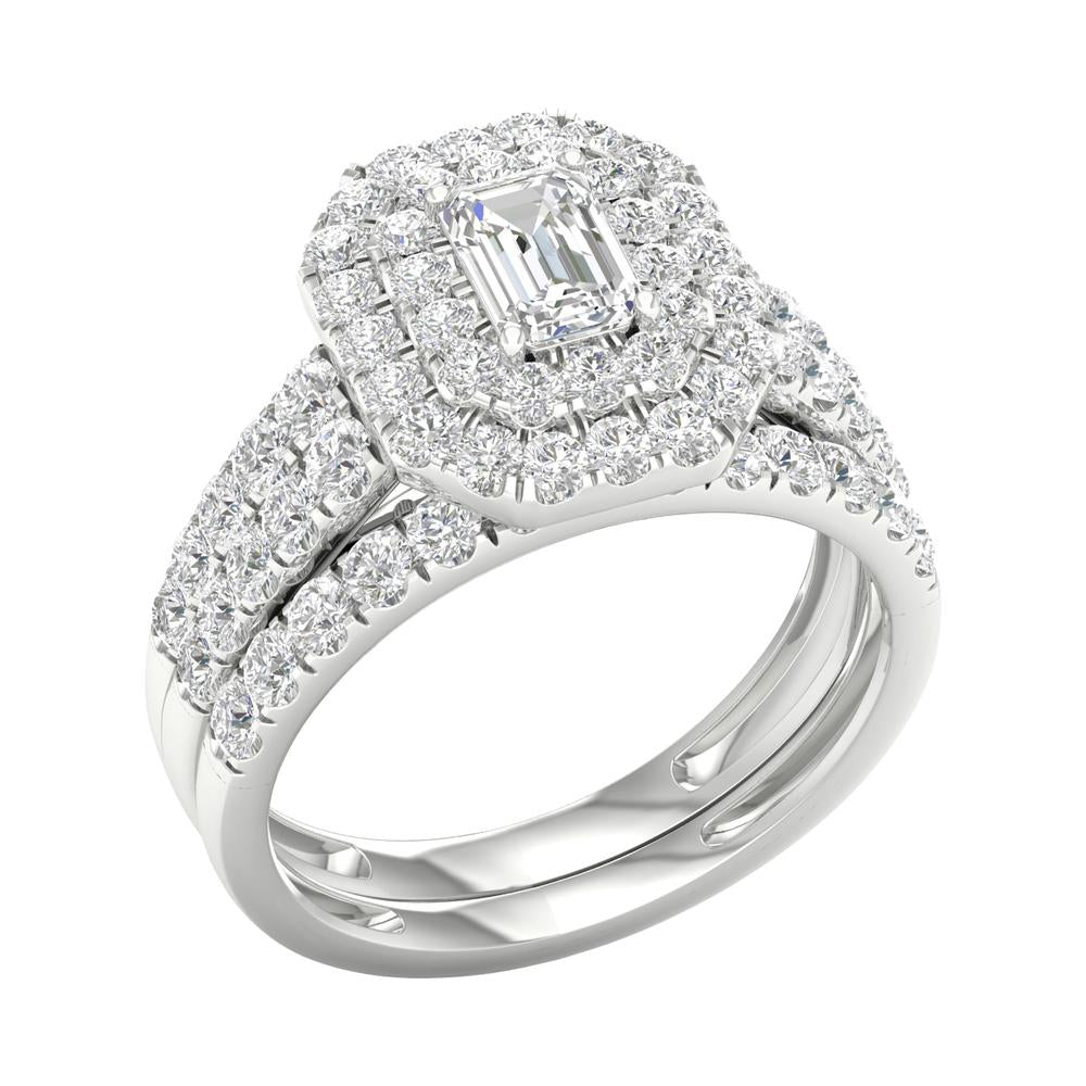 Elegant 14k White Gold 1.50ct Lab Diamond Bridal Ring