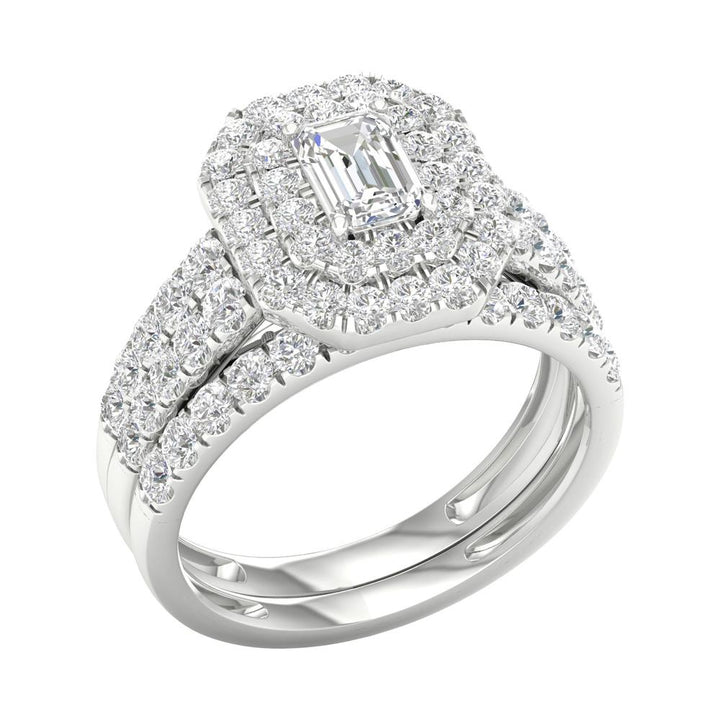 Elegant 14k White Gold 1.50ct Lab Diamond Bridal Ring