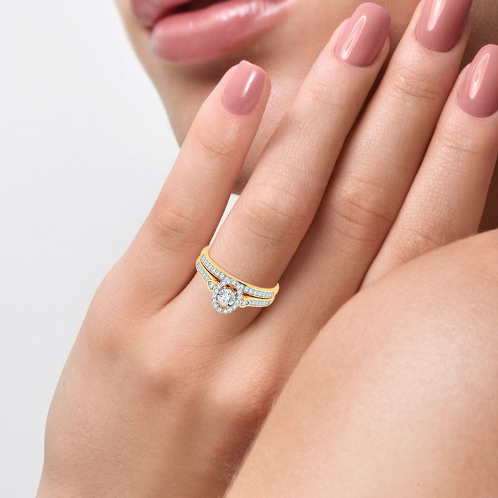 10k Yellow Gold 0.36ct Lab Diamond Womens Bridal Ring