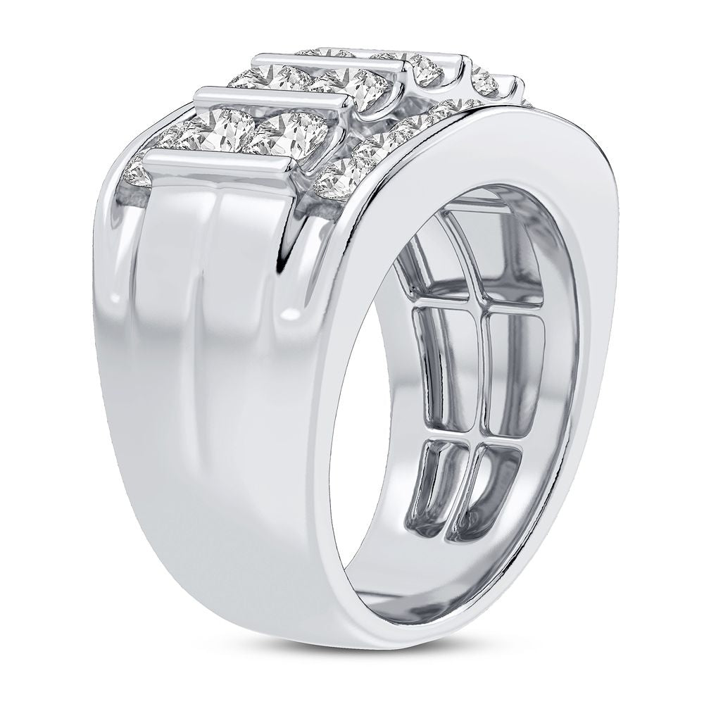 14K White Gold Mens Lab Diamond Statement Ring